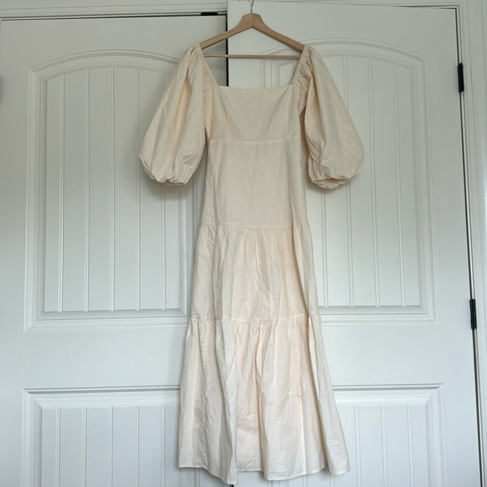 Boutique Square Top/Puff Sleeve Maxi Dress